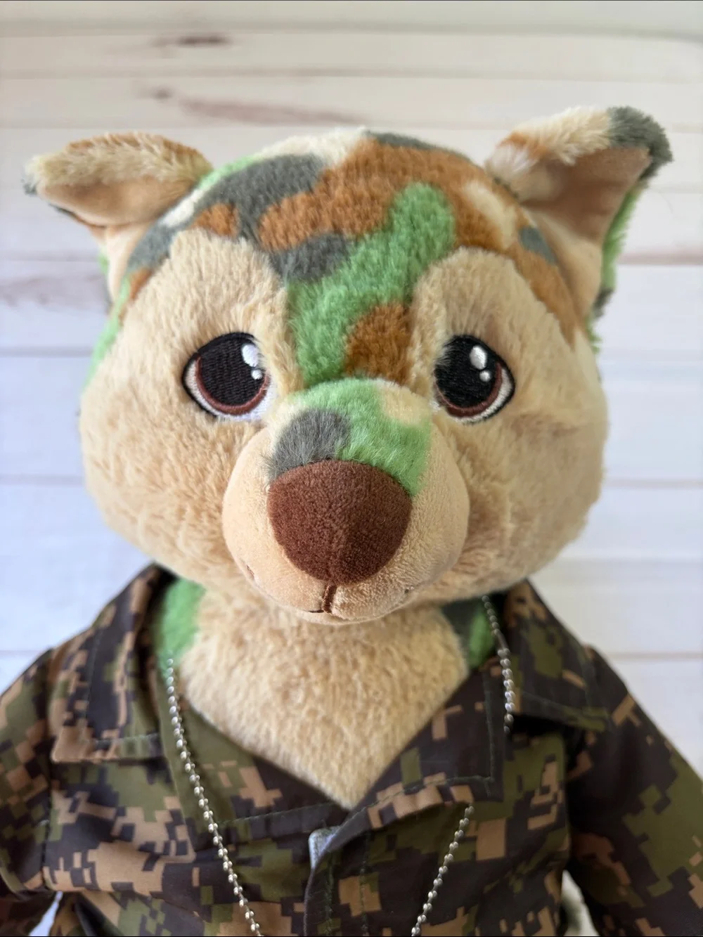 Build-A-Bear Wolf Plush Camouflage Soft Military Style